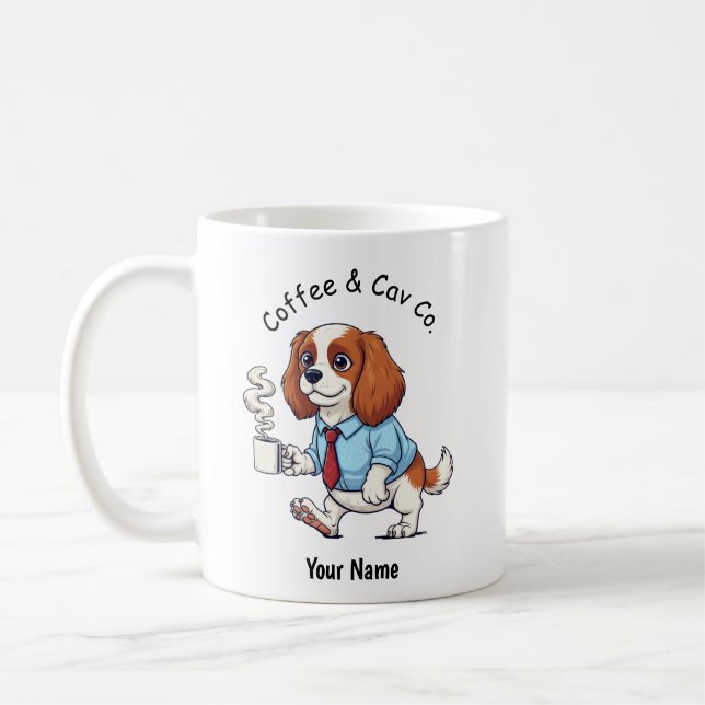 Taza De Café Funny Cavalier King Charles Business Suit Coffee  (Izquierda)