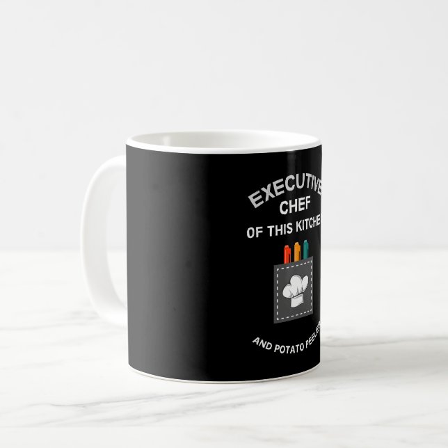 Taza De Café Funny Chef Ejecutivo - Malos cocineros - Cocina Ap (Anverso izquierdo)