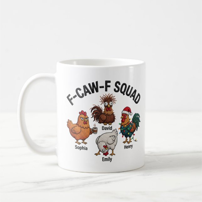 Taza De Café Funny Chicken Art, Novelty Mug, Humorous Farm Gift (Izquierda)