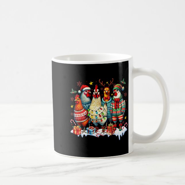 Taza De Café Funny Chicken Christmas Lights Farm Animal Cute Xm (Derecha)