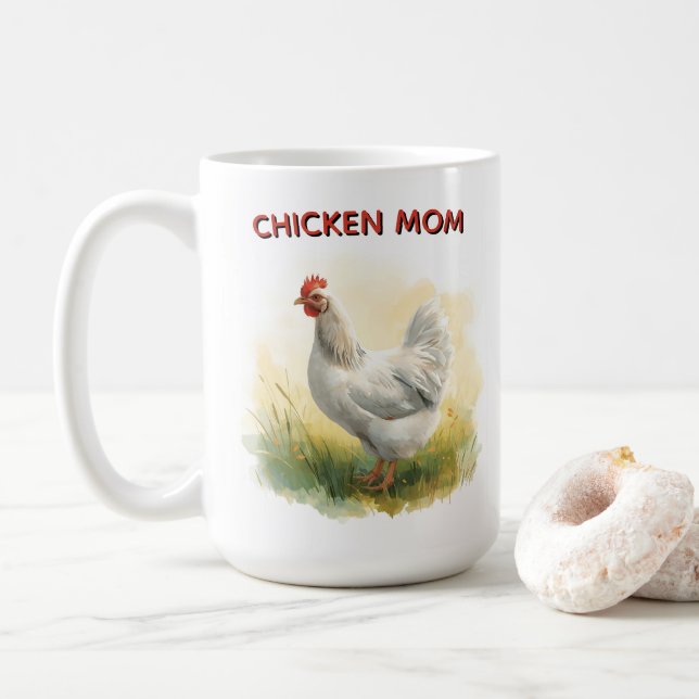 Taza De Café Funny Chicken Mom Farm  (Con donut)