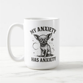Taza De Café Funny Chihuahua Anxiety Shirt – Distressed Nervous