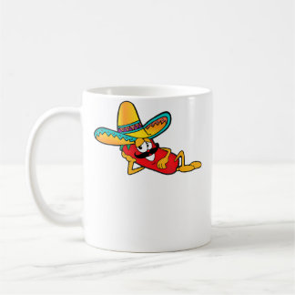 Taza De Café Funny Chili Vibes Pepper With Sombrero Moustache M