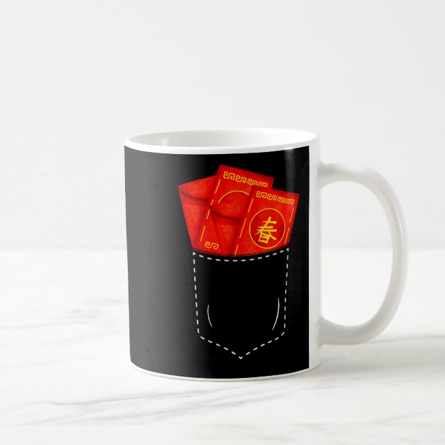 Taza De Café Funny Chinese New Year Fake Cket Red Envelopes Luc (Derecha)