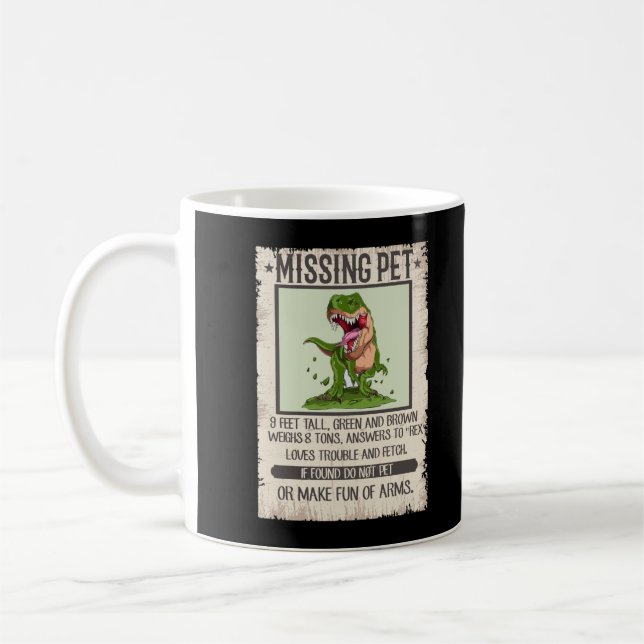 Taza De Café Funny Chiste de dinosaurios del Mascota Dino T-Rex (Izquierda)