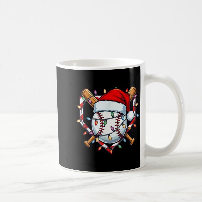 Taza De Café Funny Christmas Baseball Santa Hat For Baseball Pl (Derecha)