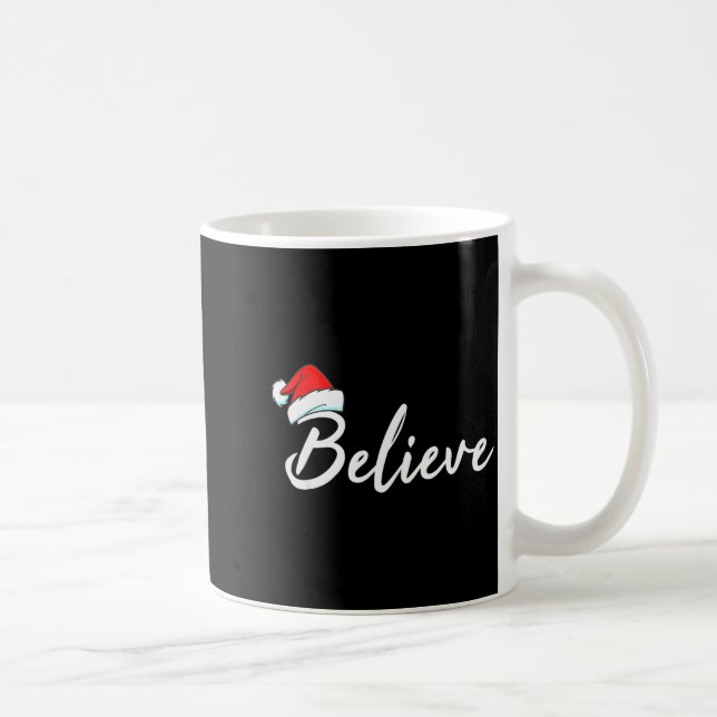 Taza De Café Funny Christmas Believe Santa Pajama Outfit Men &a (Derecha)