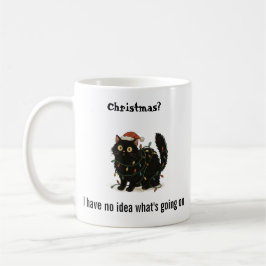 Taza De Café Funny Christmas Black Cat Lights Mug