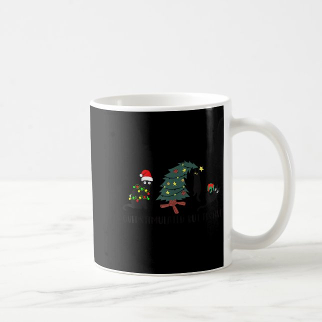 Taza De Café Funny Christmas Black Cat Overstimulated But Festi (Derecha)