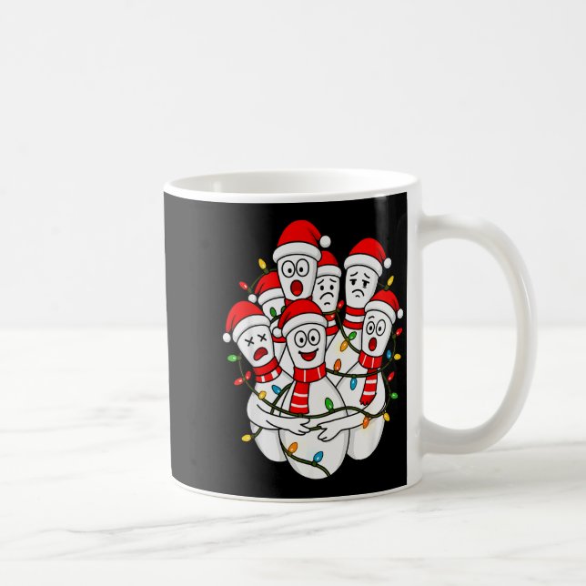Taza De Café Funny Christmas Bowling Santa Bowling Ns Team Men  (Derecha)