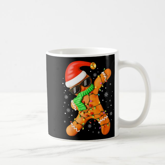 Taza De Café Funny Christmas Boys Kids Dabbing Gingerbread Xmas (Derecha)
