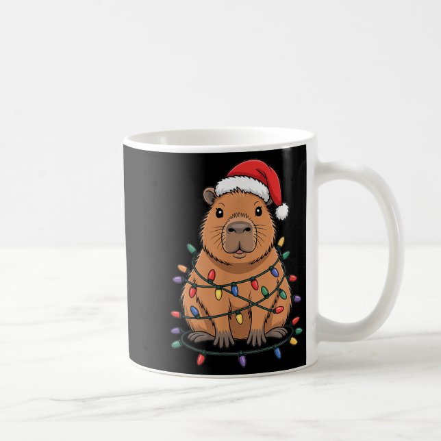 Taza De Café Funny Christmas Capybara Cute Cartoon Desing  (Derecha)