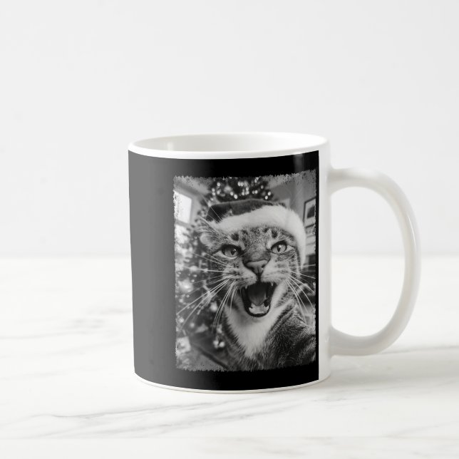 Taza De Café Funny Christmas Cat Selfie  (Derecha)