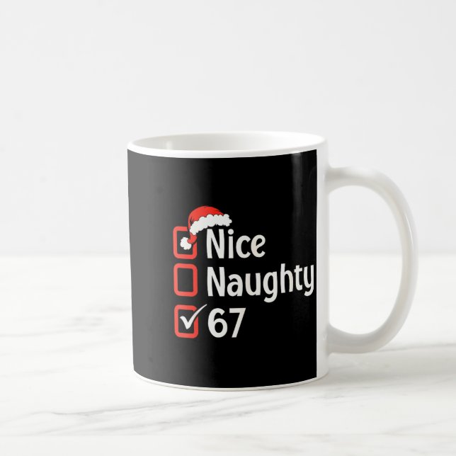 Taza De Café Funny Christmas Checked List Nice Naughty 6 7 Meme (Derecha)