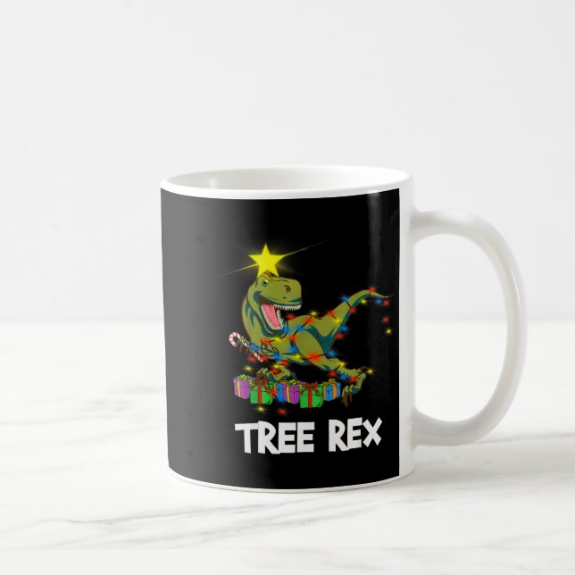 Taza De Café Funny Christmas Dinosaur Tree Rex Men Women Kids G (Derecha)