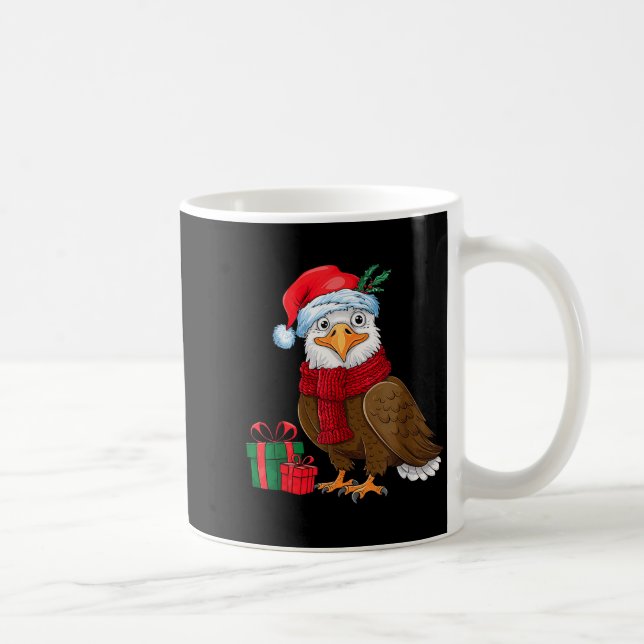 Taza De Café Funny Christmas Eagle Patriotic Bald Eagle With Sa (Derecha)