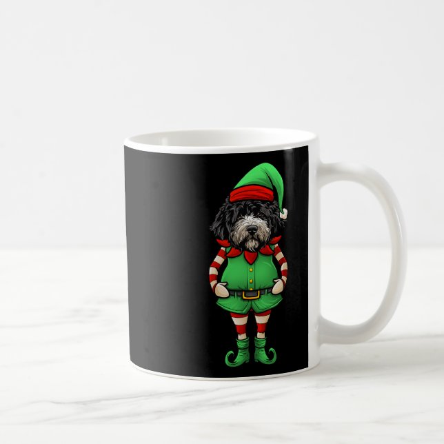 Taza De Café Funny Christmas Elf Portuguese Water Dog  (Derecha)
