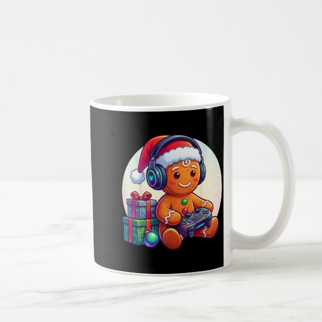 Taza De Café Funny Christmas Gamer Gingerbread Xmas Gaming Men  (Derecha)