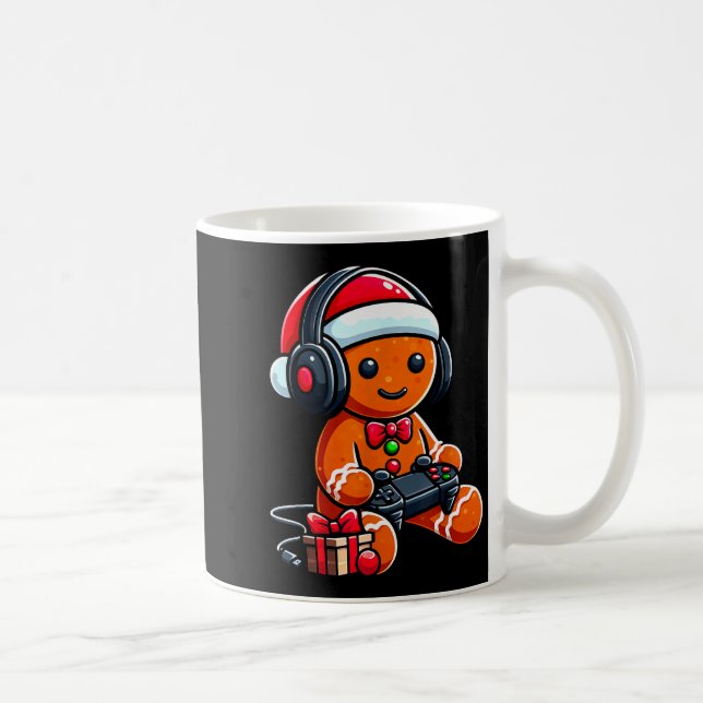 Taza De Café Funny Christmas Gamer Gingerbread Xmas Gaming Men  (Derecha)