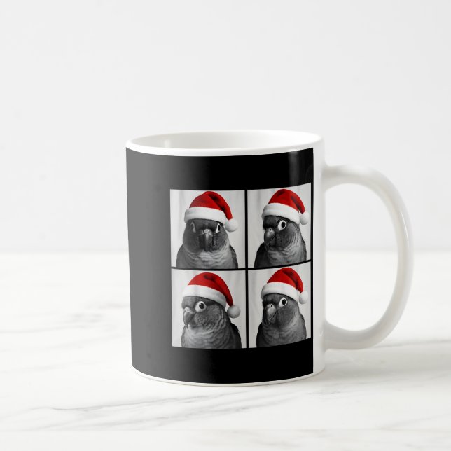 Taza De Café Funny Christmas Green Cheek Conure Santa Photo Boo (Derecha)