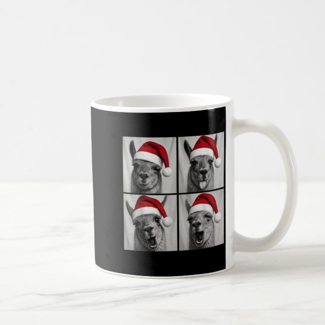 Taza De Café Funny Christmas Llama Santa Photo Booth  (Derecha)