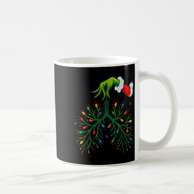 Taza De Café Funny Christmas Lungs Lights Art – Rt Holiday  (Derecha)