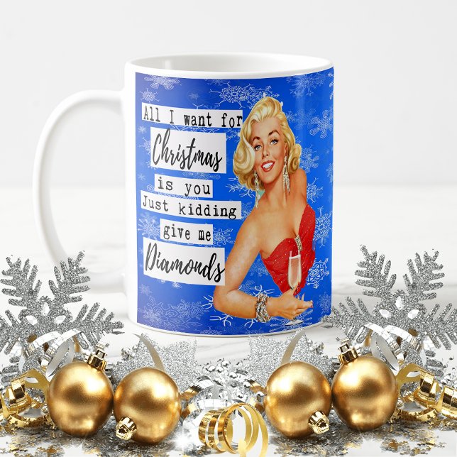 Taza De Café Funny Christmas Mug Best Friend "Give me Diamonds" (Subido por el creador)