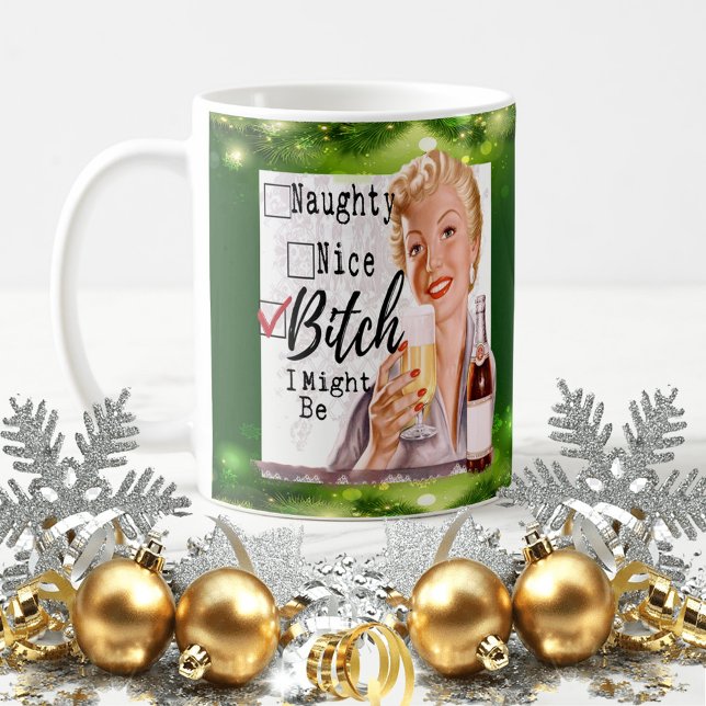Taza De Café Funny Christmas Mug Best Friend "Naughty / Nice?" (Subido por el creador)