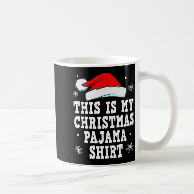 Taza De Café Funny Christmas Pajama Pj Outfit Mens Womens  (Derecha)