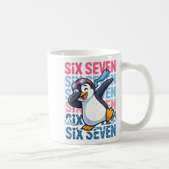 Taza De Café Funny Christmas Penguin Dabbing Xmas Dab Six Seven (Derecha)