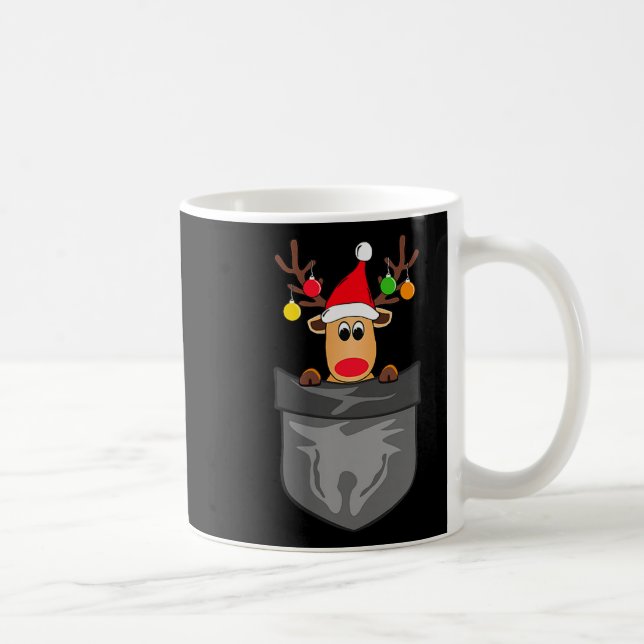 Taza De Café Funny Christmas Reindeer In Cket  (Derecha)