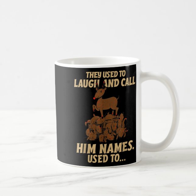 Taza De Café Funny Christmas Reindeer They Used To Laugh &amp;  (Derecha)