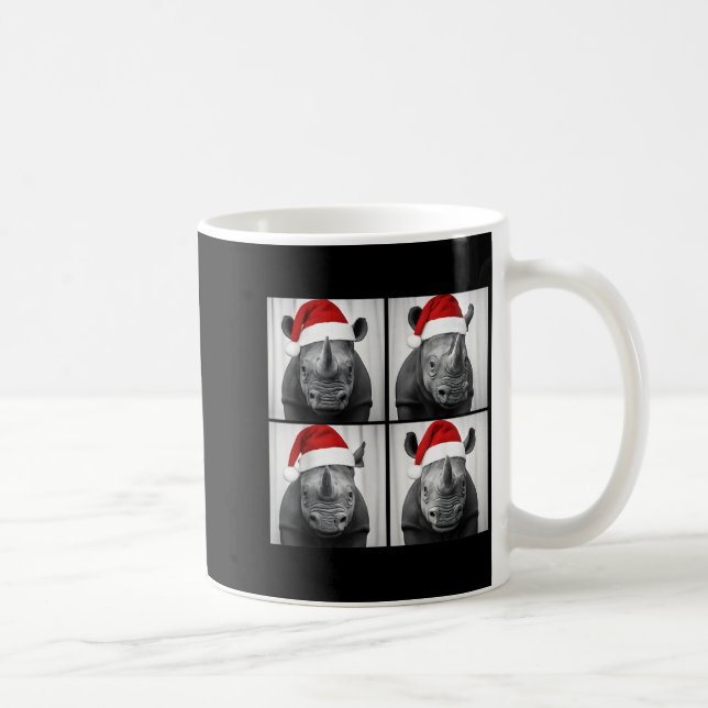 Taza De Café Funny Christmas Rhinoceros Santa Photo Booth Safar (Derecha)