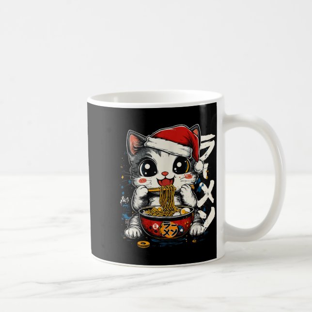 Taza De Café Funny Christmas Santa Cat Ramen Japanese Kawaii An (Derecha)
