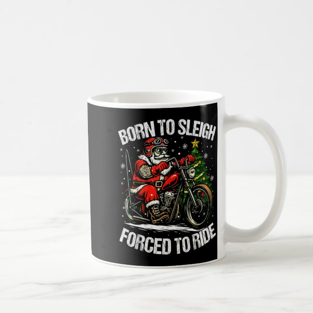 Taza De Café Funny Christmas Santa Riding Motorcycle Bike Biker (Derecha)