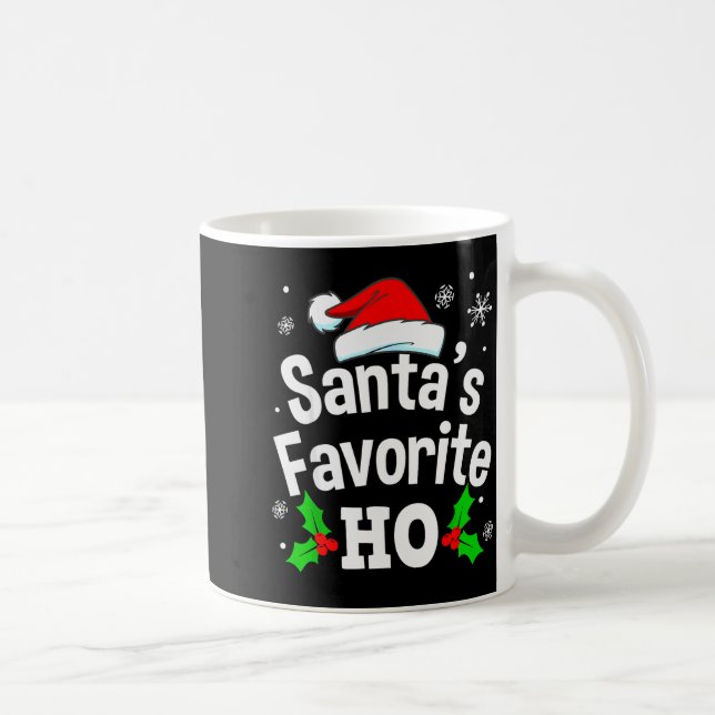 Taza De Café Funny Christmas Santa's Favorite Ho Naughty Pajama (Derecha)