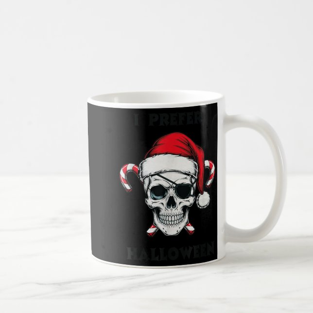 Taza De Café Funny Christmas Skeleton I Prefer Halloween  (Derecha)