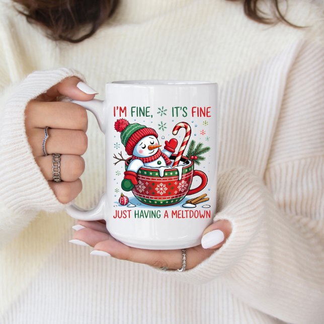 Taza De Café Funny Christmas Snowman Coffee Mug (Personalize this cute Funny Christmas Snowman Mug. )