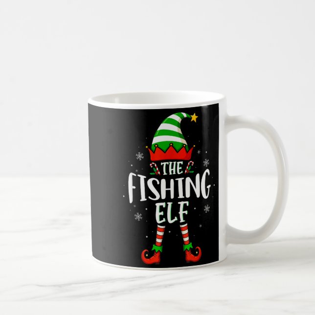 Taza De Café Funny Christmas The Fishing Elf Family Matching Xm (Derecha)