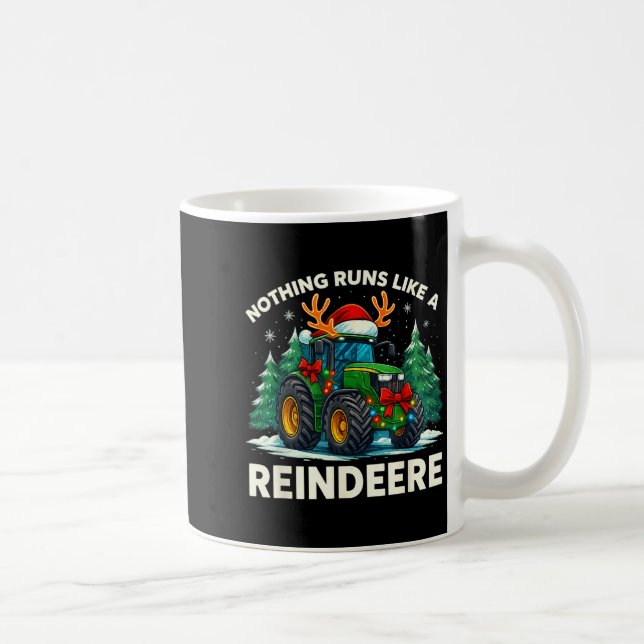 Taza De Café Funny Christmas Tractor Nothing Runs Like A Reinde (Derecha)