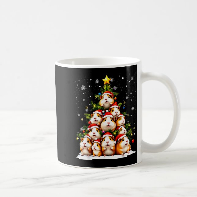 Taza De Café Funny Christmas Tree Guinea G Family Xmas Pajamas  (Derecha)