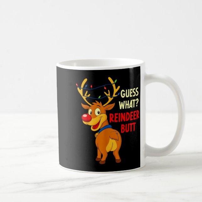 Taza De Café Funny Christmas Ugly Sweater Guess What_ Reindeer  (Derecha)