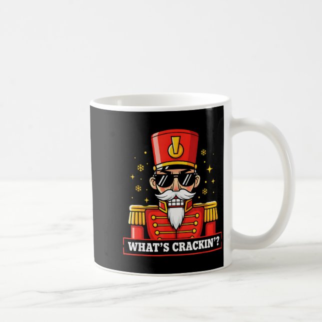 Taza De Café Funny Christmas Whats Crackin Nutcracker Men Kids  (Derecha)