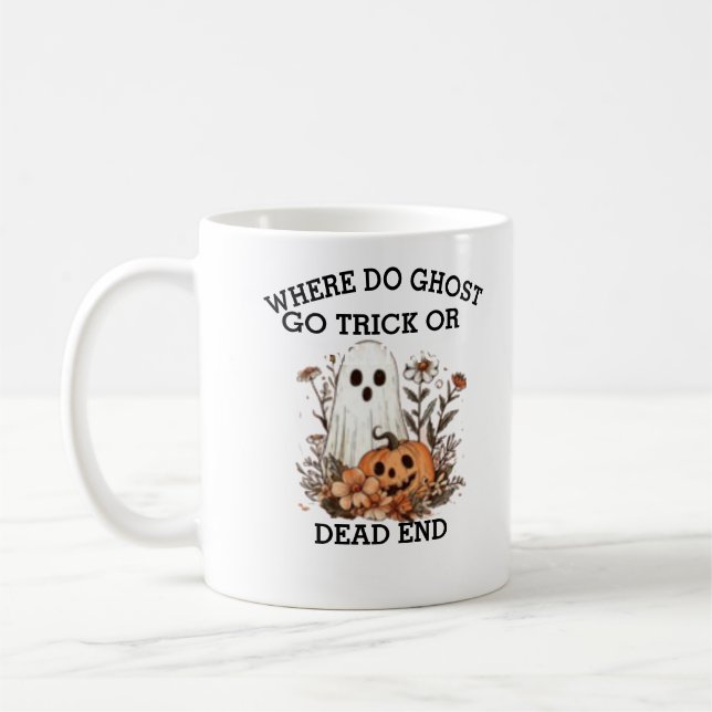 Taza De Café Funny cita fantasma de Halloween (Izquierda)