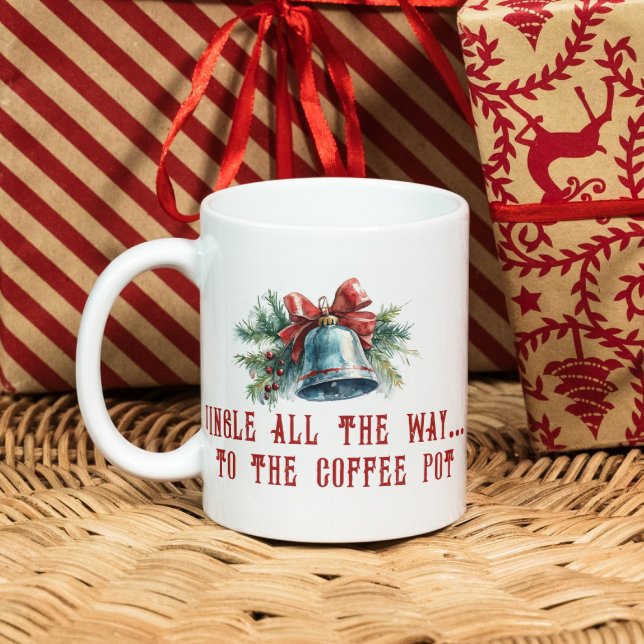 Taza De Café Funny Cita Ramas de Pino y Navidades de Campana (Subido por el creador)
