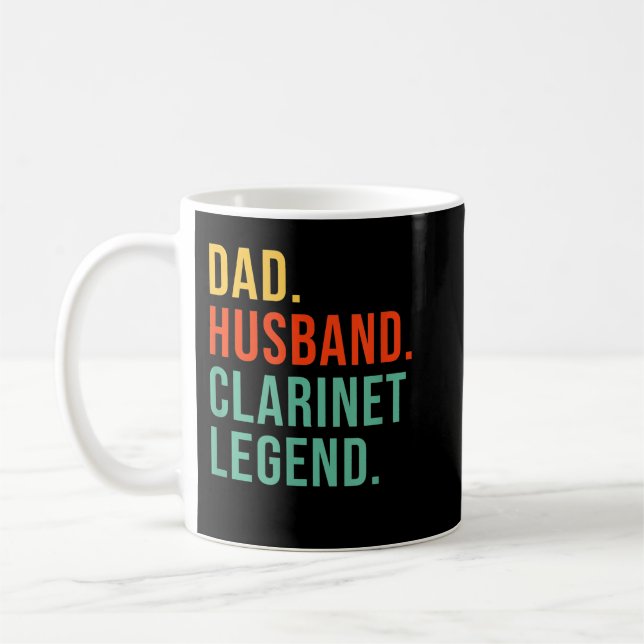 Taza De Café Funny Clarinet Dad Husband Legend Clarinetist Fath (Izquierda)