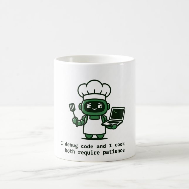 Taza De Café Funny Coder Mug — I Debug Code and I Cook (Centro)
