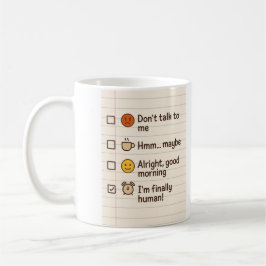 Taza De Café Funny Coffee Mood Checklist Mug – I'm Finally Huma