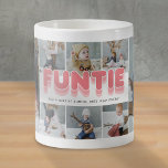 Taza De Café Funny Collage de fotos de la tía<br><div class="desc">Funny taza de café de tía con 8 fotos familiares para que las reemplazes con las tuyas propias,  el dicho "divertido,  como una tía normal,  solo mucho más genial",  y los nombres de los niños.</div>