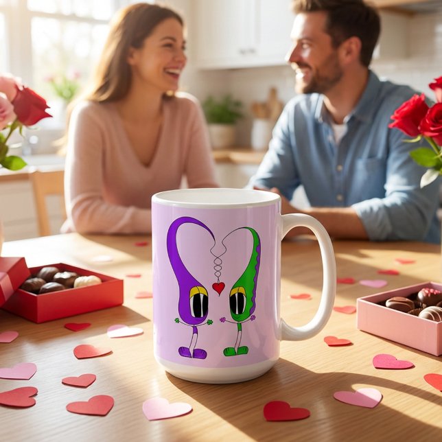 Taza De Café Funny, Colorful, Cute, Cartoon Valentine Heart (Here's a very cool mug that is great for Valentine's Day!)
